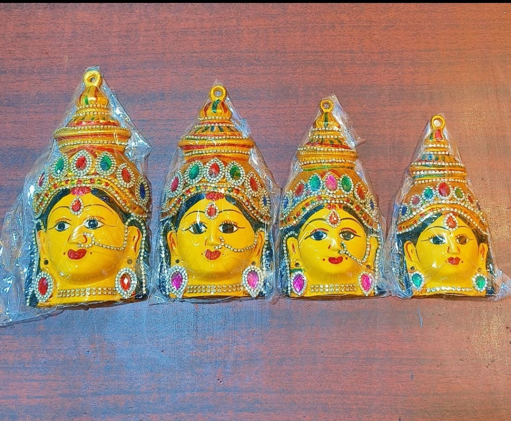 Set of 4 Decorative Kumari Devi Wall Hanging Faces