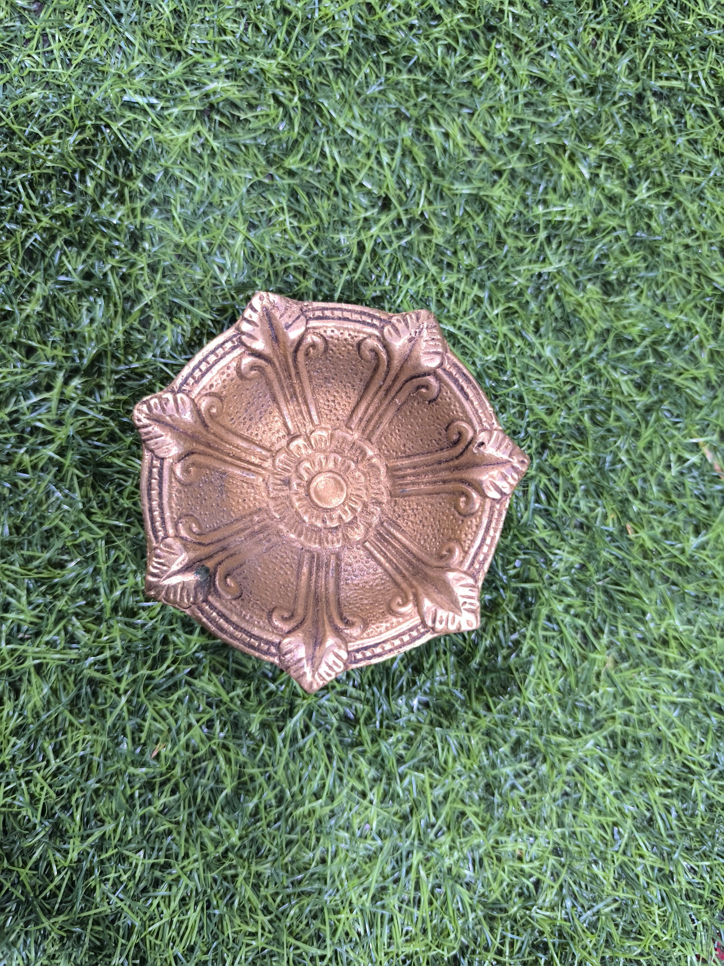Brass Lotus Design Urli Stand or Puja Thali Base)