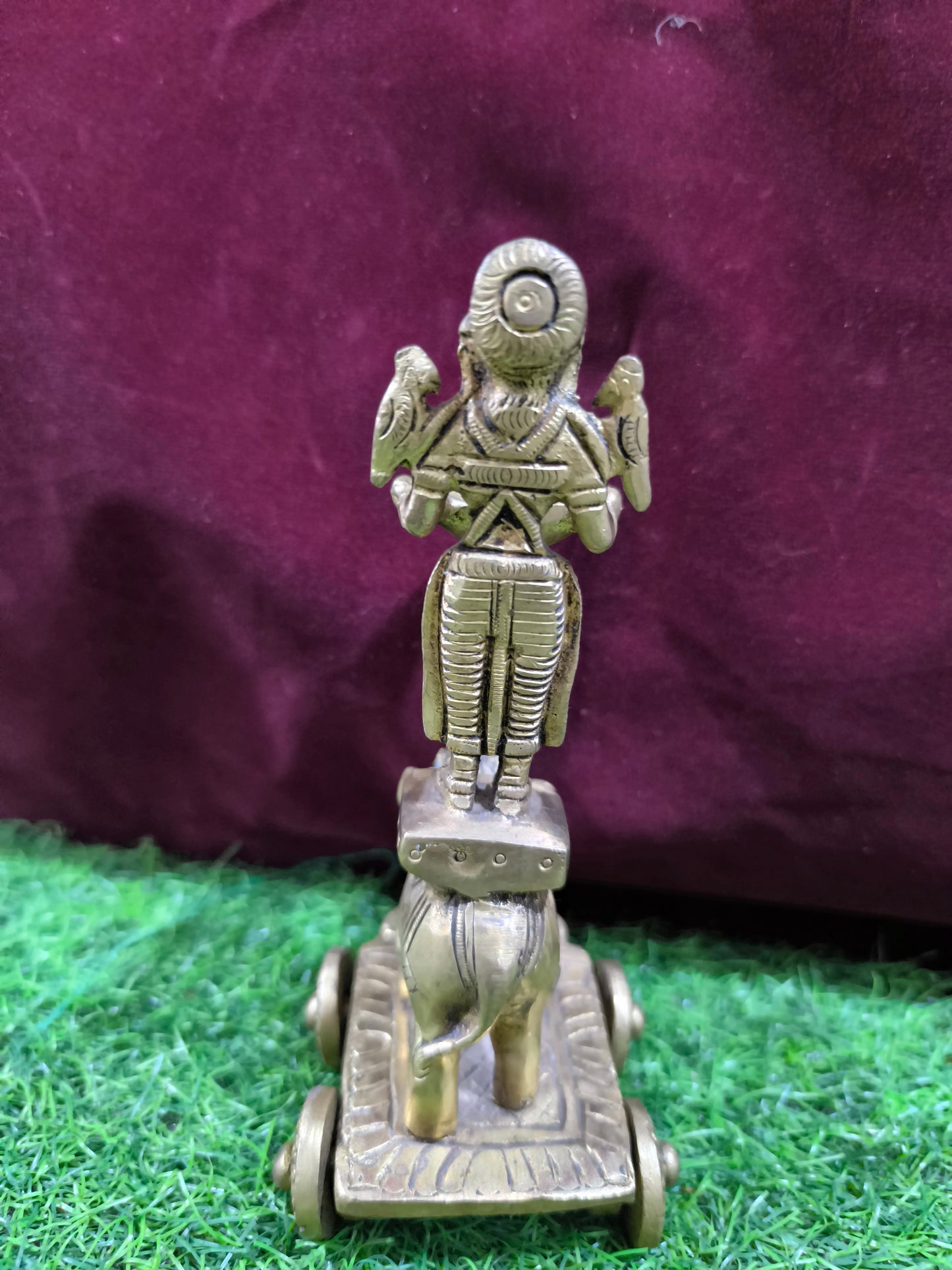 Brass Elephant Chariot with Deity Idol