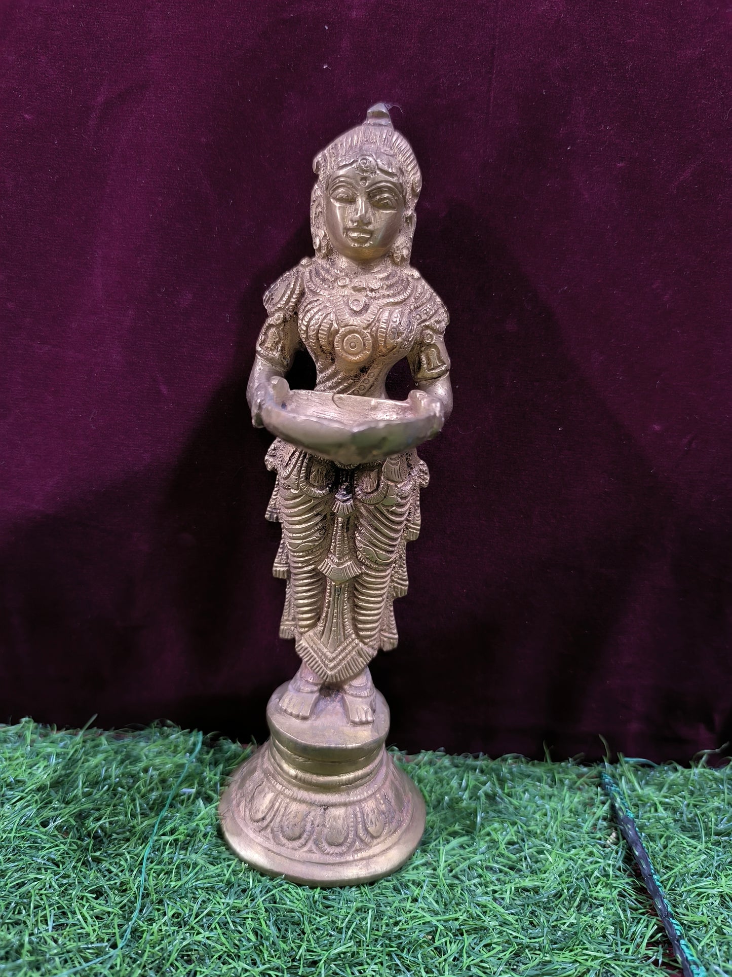 Lakshmi holding lamp Idol
