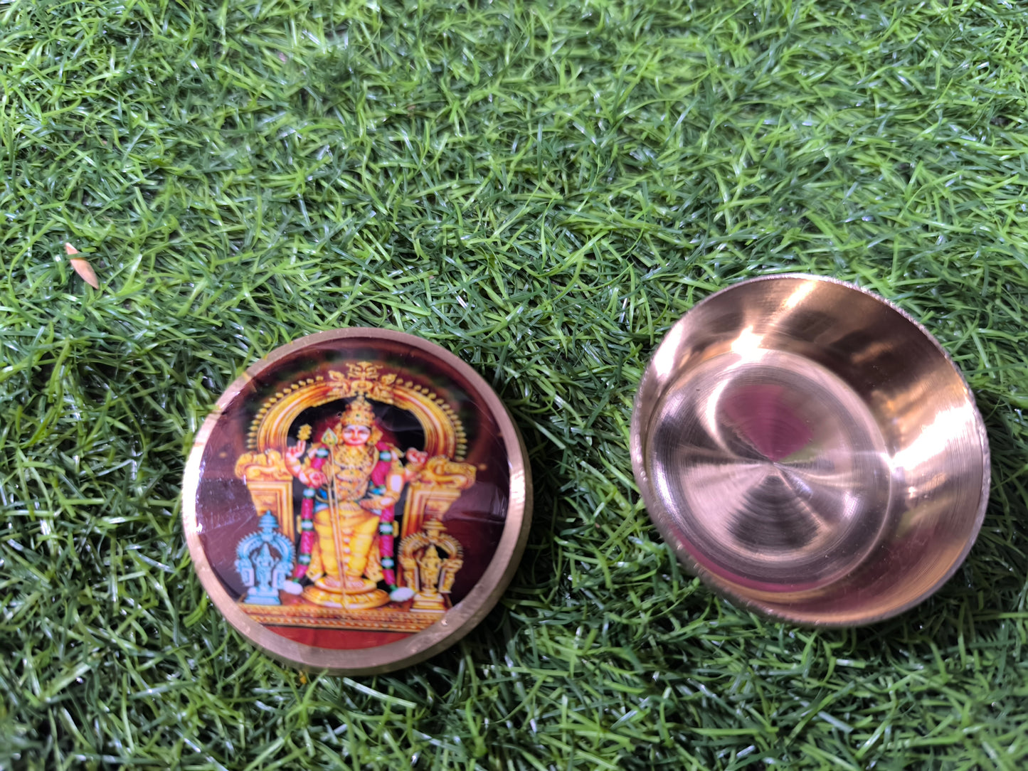 Lord Venkateswara glass dome with an embedded image