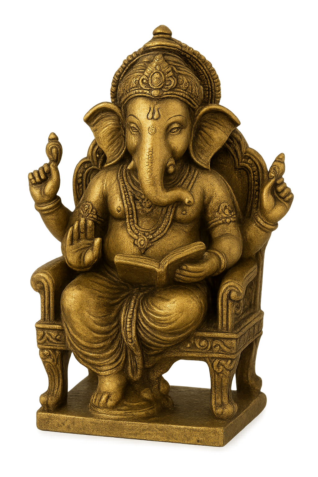 Brass Chair Ganesh Statue