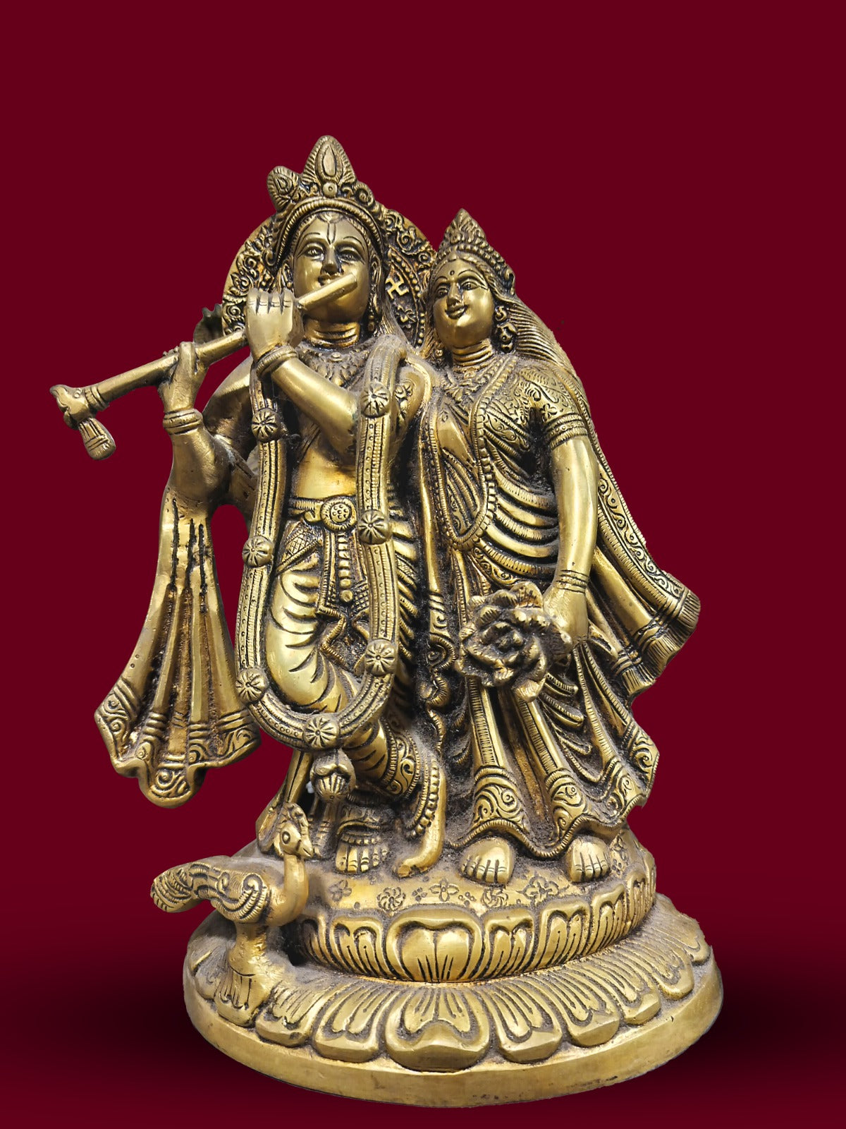 Brass Radha-Krishna Statue