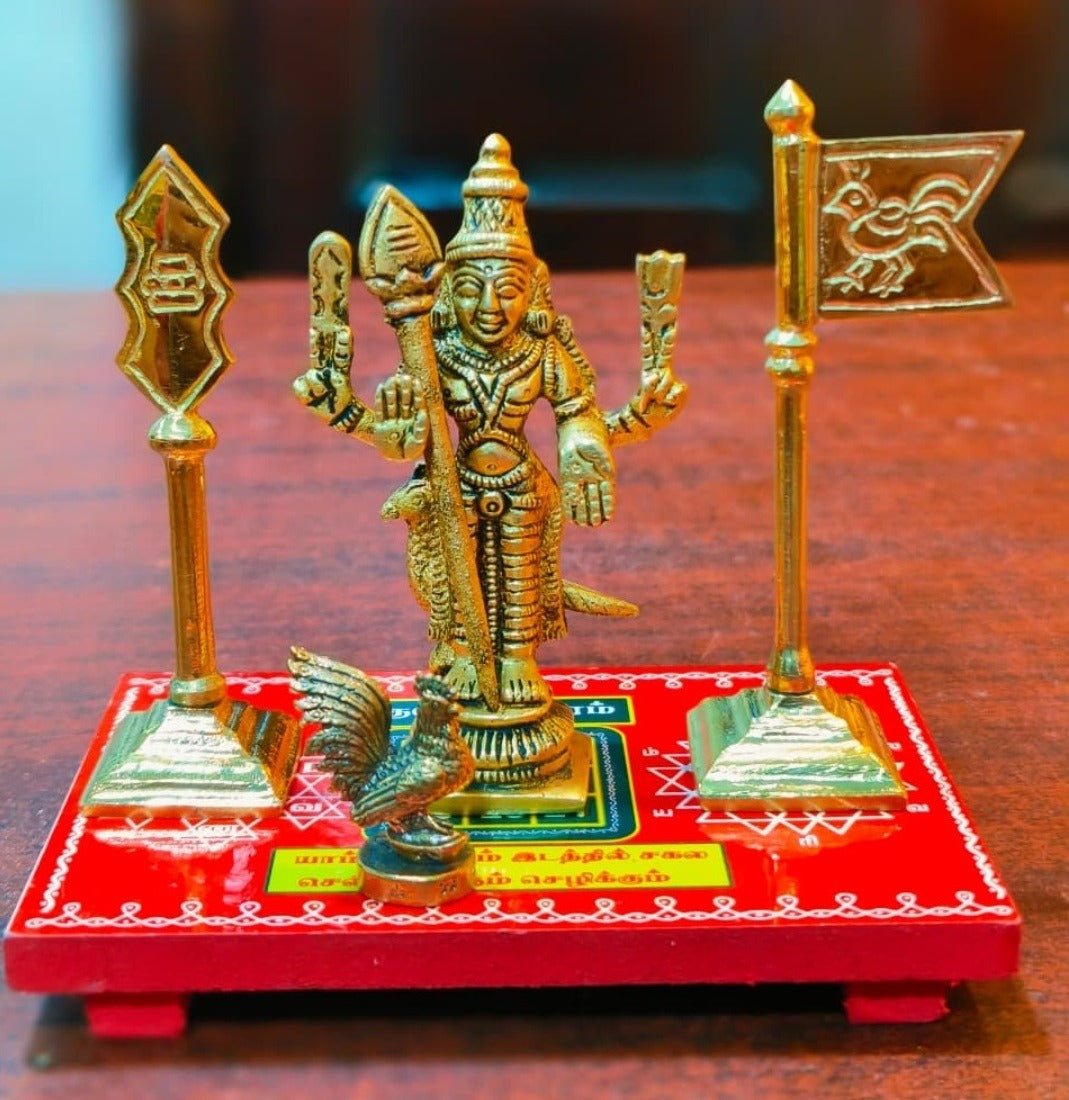 Lord Murugan / Subramanya Brass Idol Set