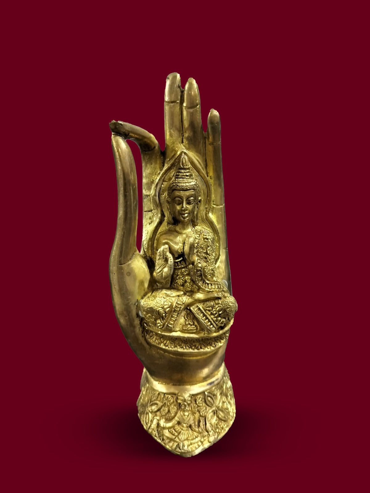 Brass Buddha in Hand Statue