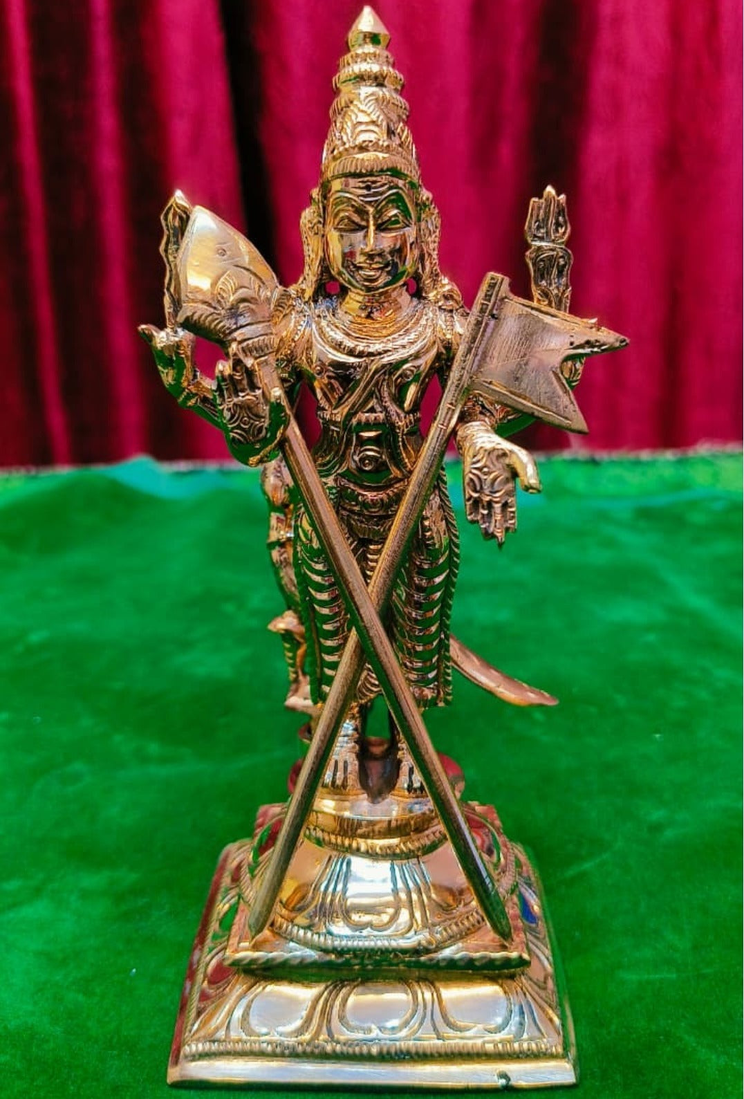 Lord Murugan Statue with Vel & Flag