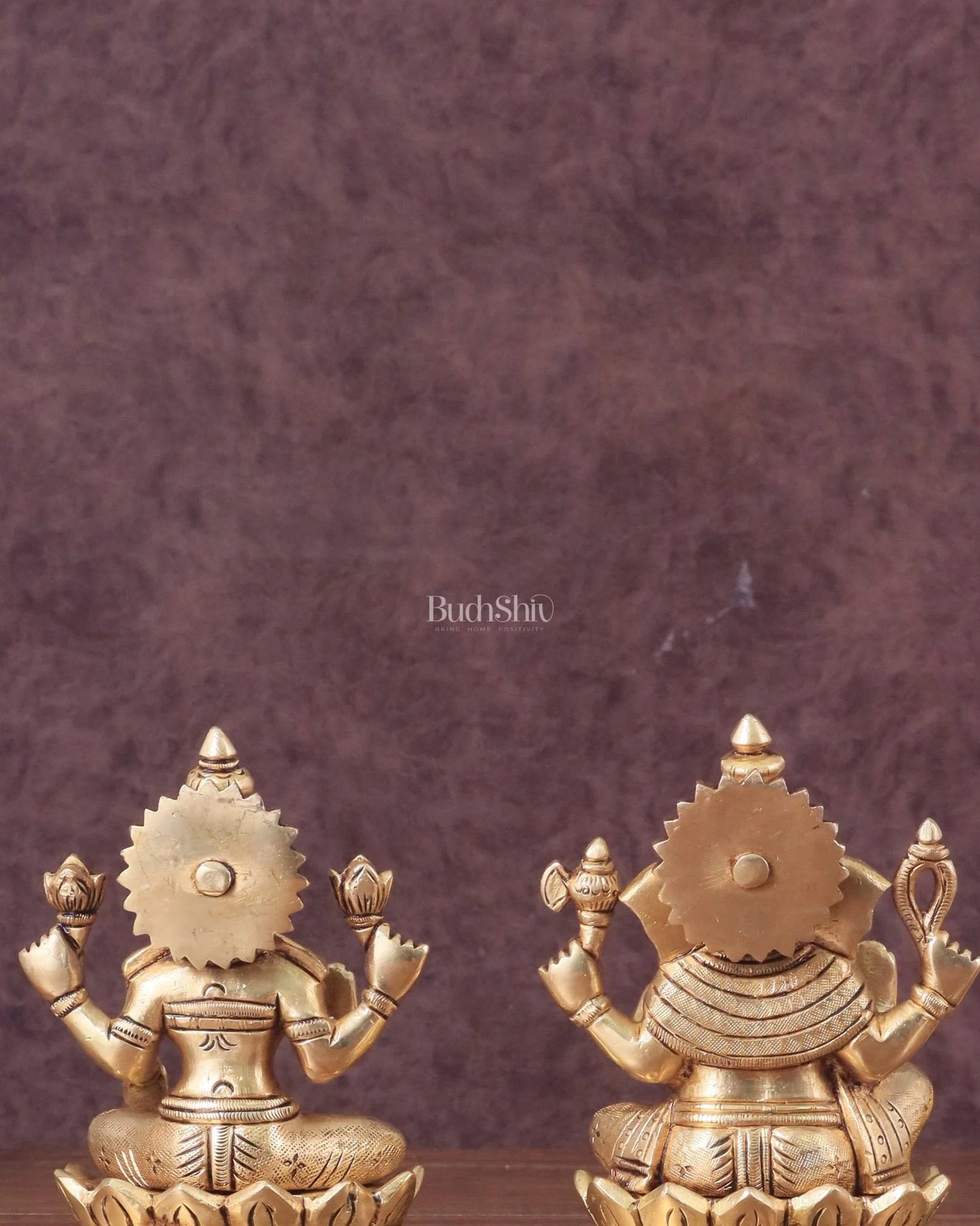Ganesh Lakshmi Statue Lotus Base Set