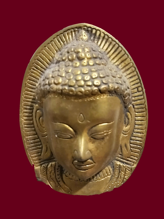 Brass Buddha Head Wall Hanging