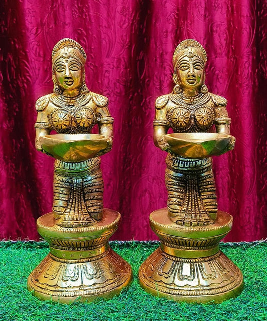 Deepa Lakshmi Brass Statues (Pair)