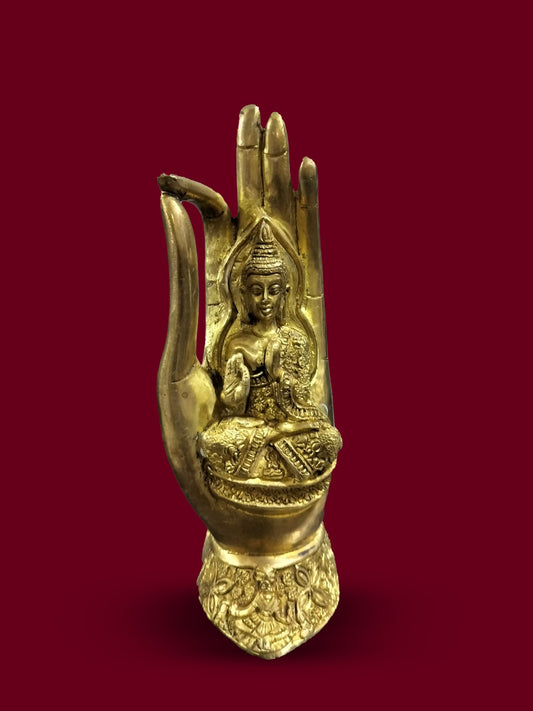 Brass Buddha in Hand Statue