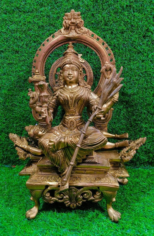 Brass Goddess Lalitha Tripura Sundari Statue